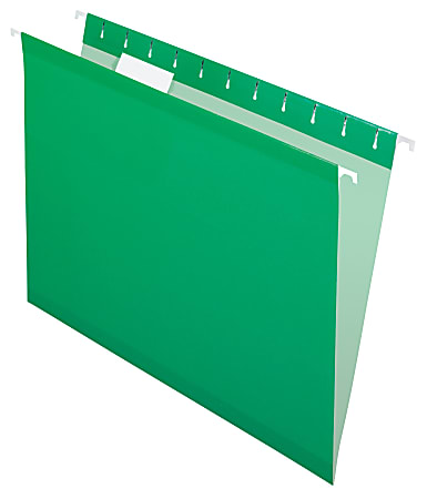 Pendaflex® Premium Reinforced Color Hanging File Folders, Letter Size, Bright Green, Pack Of 25 Folders