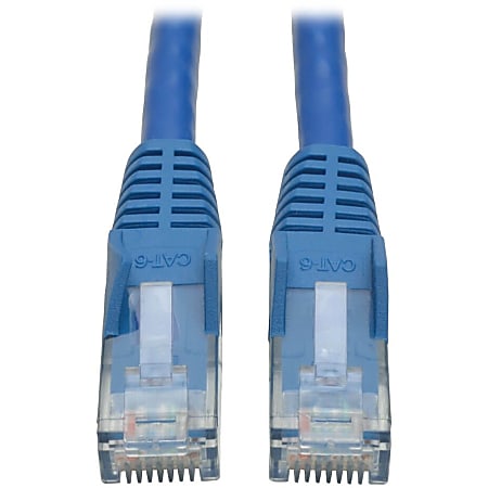 Eaton Tripp Lite Series Cat6 Gigabit Snagless Molded (UTP) Ethernet Cable (RJ45 M/M), PoE, Blue, 2 ft. (0.61 m) - N201002BL