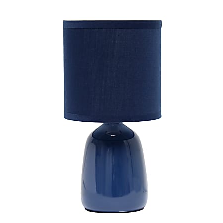 Simple Designs Thimble Base Table Lamp, 10-1/16"H, Navy/Navy