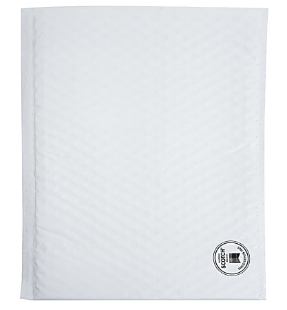 Scotch™ Poly Bubble Mailer 8915R-5-1-EF, White, Large Size 5 Inside Dimensions 10.5 IN x 15 IN, made with 50% recycled plastic