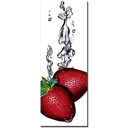Trademark Global Strawberry Splash II Gallery-Wrapped Canvas Print By Roderick Stevens, 12"H x 32"W