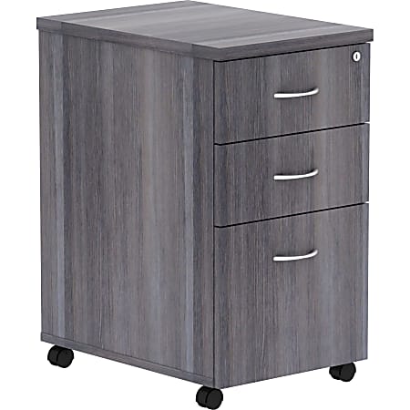 Lorell® Essentials 22"D Vertical 3-Drawer Mobile Pedestal File Cabinet, Weathered Charcoal