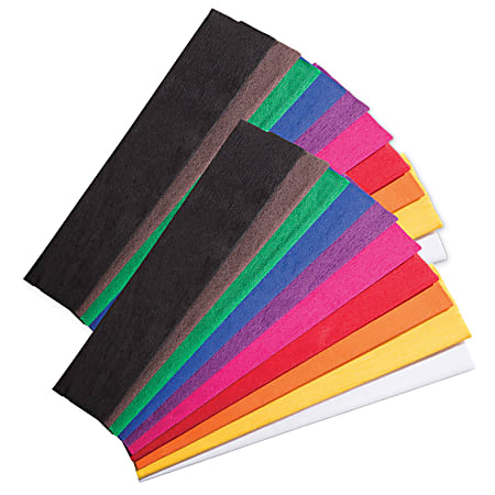 Pacon® Creativity Street Crepe Paper, 20" x 7-1/2', Assorted Colors, 10 Sheets Per Pack, Set Of 2 Packs