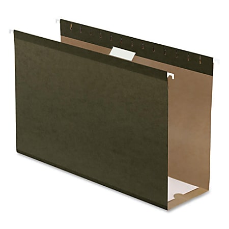Pendaflex® Premium Reinforced Extra-Capacity Hanging File Folders, 4" Expansion, Legal Size, Green, Pack Of 25 Folders