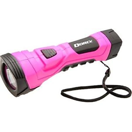 Dorcy 41-4753 190 Lumen LED Flashlight 4AA Hot Pink - Bulb - AA - Plastic, Rubber, NylonStrap - Hot Pink, Black