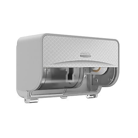 Kimberly-Clark Professional ICON Coreless Standard 2-Roll Toilet Paper Dispenser With Faceplate, Silver Mosaic