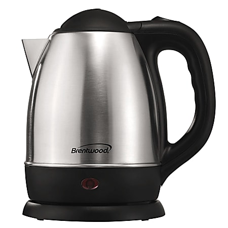 Brentwood 1.2L Stainless Steel Electric Cordless Tea Kettle, Silver