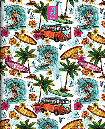 TF Publishing Medium Monthly Planner, 6-1/2" x 8", Aloha, July 2021 To June 2022