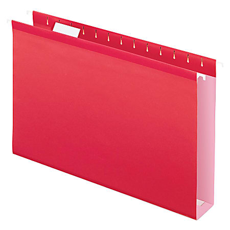 Oxford® Extra-Capacity Box-Bottom Hanging Folders, Legal Size, Red, Box Of 25