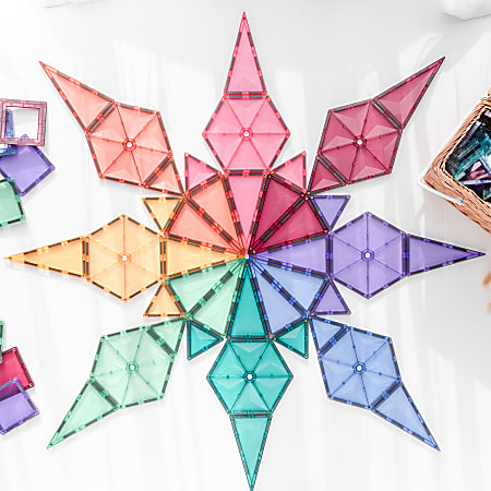 Connetix Magnetic Tiles Pastel Geometry Pack 40 Pieces - Office Depot