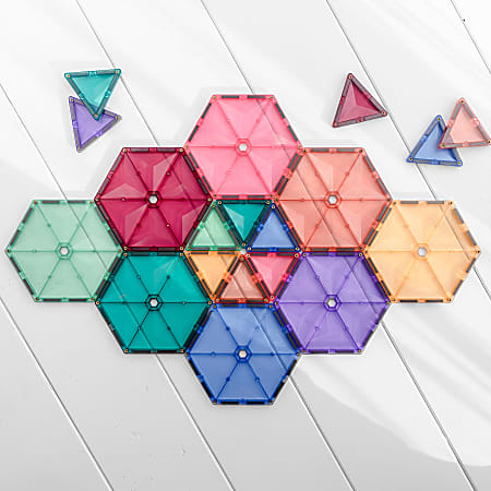 Connetix Magnetic Tiles Pastel Geometry Pack 40 Pieces - Office Depot