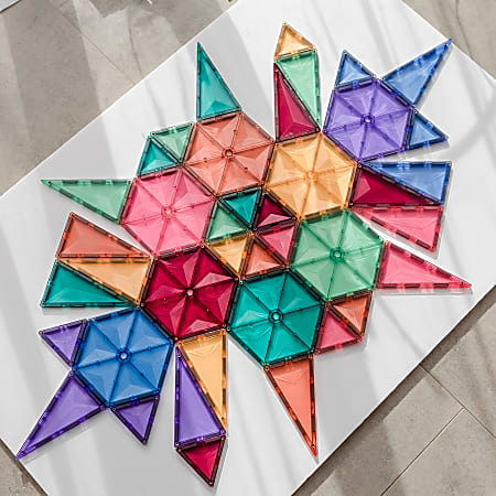 Connetix Magnetic Tiles Pastel Geometry Pack 40 Pieces - Office Depot