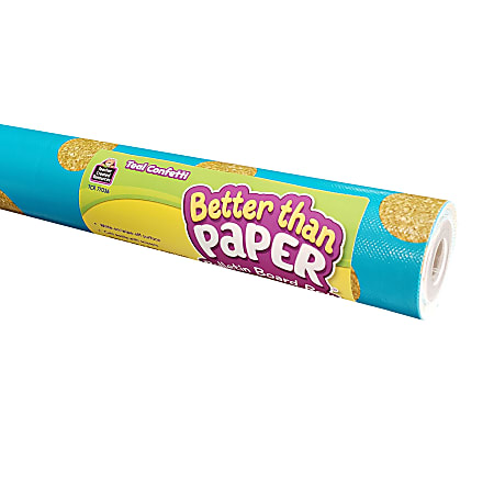 Teacher Created Resources® Better Than Paper® Bulletin Board Paper Rolls, 4' x 12', Teal Confetti, Pack Of 4 Rolls