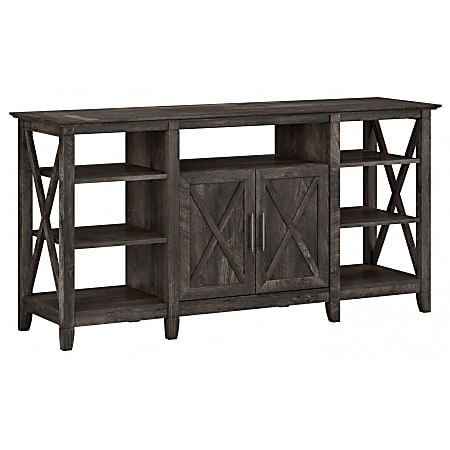 Bush Furniture Key West Tall TV Stand For 65" TV, Dark Gray Hickory, Standard Delivery
