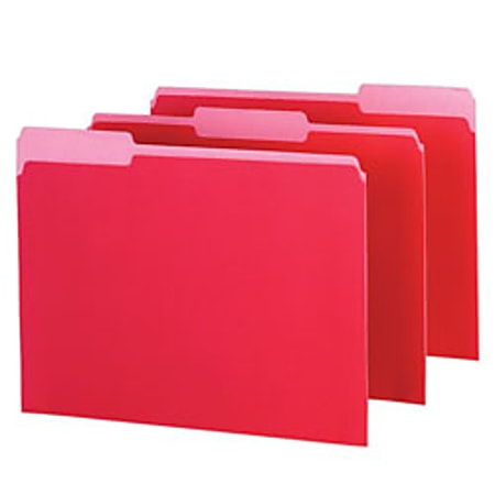 Pendaflex® Color Interior File Folders, 1/3 Cut, Letter Size, Red, Pack Of 100