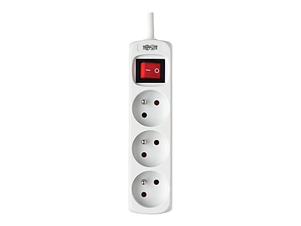 Tripp Lite 3-Outlet Power Strip - French Type E Outlets, 220-250V AC, 16A, 1.5 m Cord, Type E Plug, White - Power strip - 13 A - AC 230 V - input: Type E - output connectors: 3 (Type E) - 5 ft cord - France - white