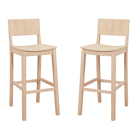Linon Doncaster Bar Stools, Unfinished, Set Of 2 Stools