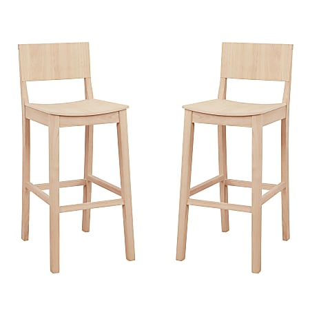 Linon Doncaster Bar Stools, Unfinished, Set Of 2 Stools