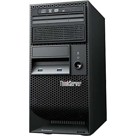 Lenovo ThinkServer TS140 70A0000DUS 5U Tower Server - 1 x Intel Xeon E3-1225 v3 Quad-core (4 Core) 3.20 GHz - 4 GB Installed DDR3 SDRAM - 1 TB (2 x 500 GB) HDD - Windows Server 2012 Foundation - Serial ATA/600 Controller - 0, 1, 5, 10 RAID Levels - 1 x 280 W