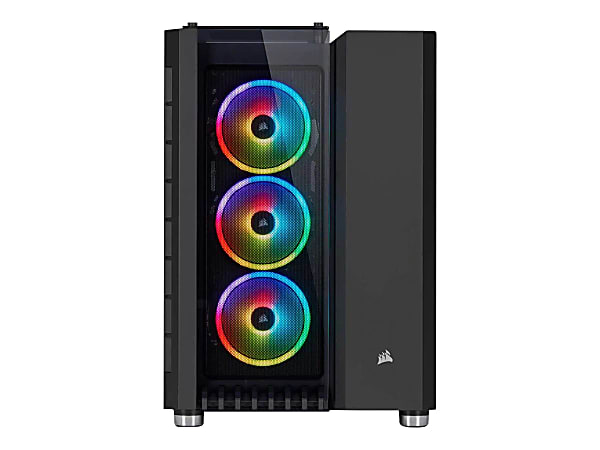 Corsair Crystal 680X RGB Computer Case with Windowed Side Panel - Mid-tower - Black - Steel, Tempered Glass, Plastic - 7 x Bay - 4 x 4.72" x Fan(s) Installed - Micro ATX, ATX, Mini ITX, EATX Motherboard Supported - 25.53 lb - 8 x Fan(s) Supported