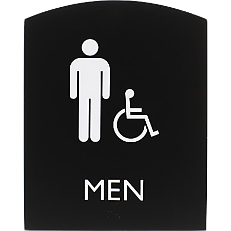 Lorell Arched Men's Handicap Restroom Sign - 1 Each - Men Print/Message - 6.8 Lorell Arched Men's Handicap Restroom Sign - 1 Each - Men Print/Message - 6.8