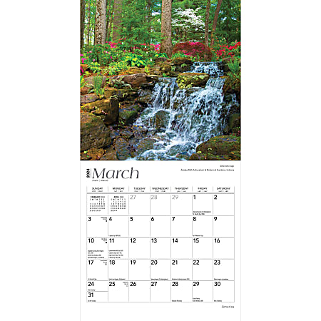 2024 Brown Trout Monthly Mini Wall Calendar, 7” x 14”, America, January