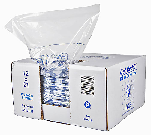Empty ice shop bags