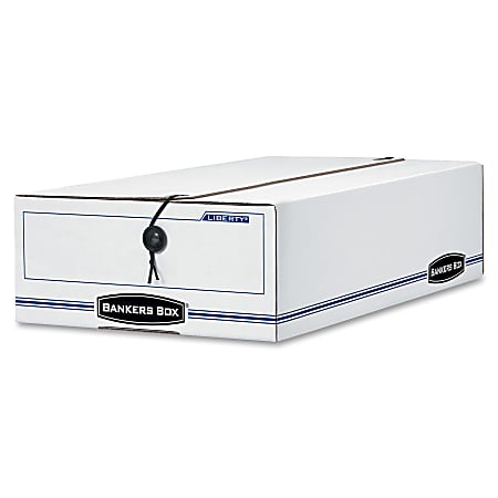 Bankers Box® LIBERTY® Check and Form Boxes, 9.25" x 15" x 4.25", White/Blue, 12/Carton