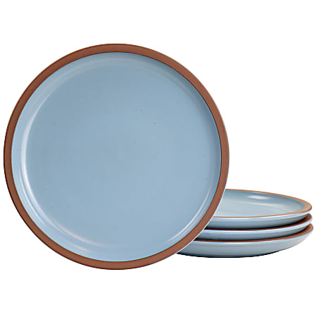 Gibson Elite Dumont 4 Piece Terracotta Dinner Plate Set 10 1316 Light Blue Office Depot