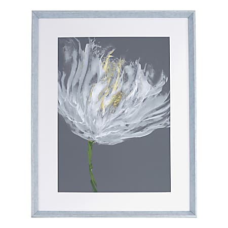 Lorell® White Flower Design Framed Abstract Art, 27-1/2" x 35-1/2", Design I