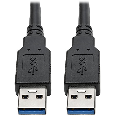 Tripp Lite USB 3.0 SuperSpeed A to A Cable for USB 3.0 All-in-One Keystone/Panel Mount Couplers (M/M) Black 6 ft. (1.8 m) - USB for Notebook, Chromebook, Tablet - 640 MB/s - 6 ft - 1 x Type A Male USB - 1 x Type A Male USB - Nickel Plated Connector