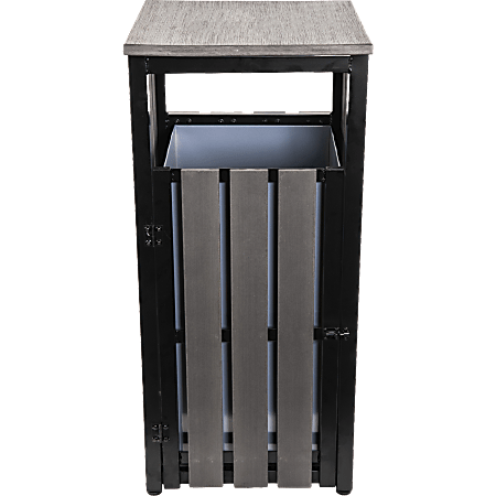 Lorell® Outdoor Waste Bin, 14.69 Gallons, Charcoal