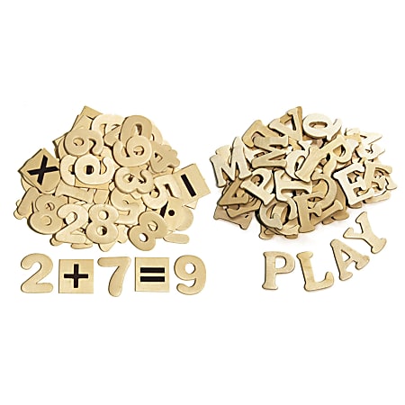 Creativity Street Wood Letters And Numbers, 1-1/2", Natural, Pack Of 200 Pieces