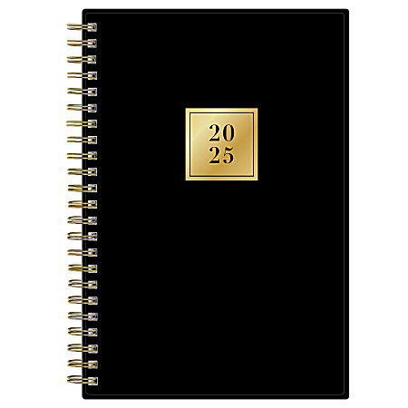 2025 Blue Sky Weekly/Monthly Planning Calendar, 5” x 8”, Laine/Solid Black, January 2025 To December 2025