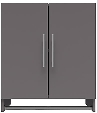 Ameriwood™ Home Camberly 2-Door Wall Cabinet With Hanging Rod, 26-15/16”H x 23-1/2”W x 15-3/8”D, Gray