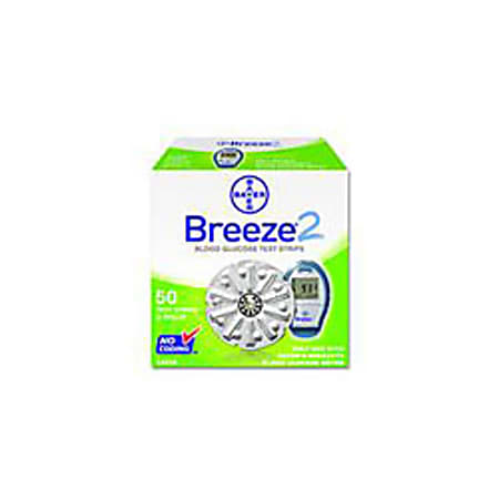 Bayer Breeze®2 Blood Glucose Test Strips, Box Of 50