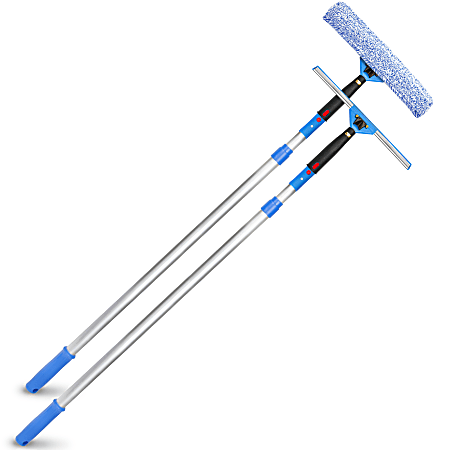 Gritt Commercial Pro Window Washing Kit With Squeegee, Washer And Telescopic Pole, 14" Squeegee And Washer/6' Pole, Multicolor