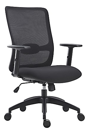 Lorell® SOHO Collection Lifting Armrest Staff Chair, Black