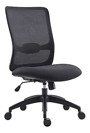 Lorell® SOHO Mesh High-Back Armless Staff Chair, Black