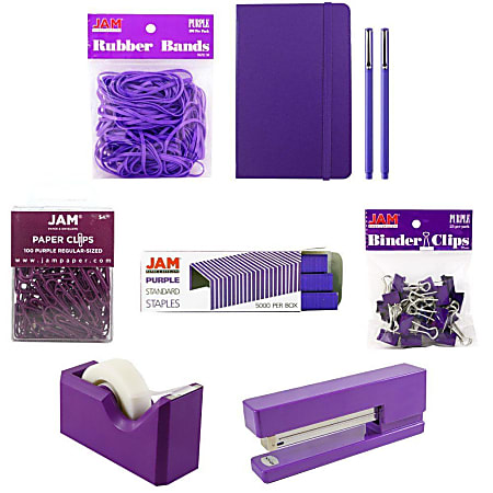 JAM Paper® 5-Piece Office Starter Kit, Purple