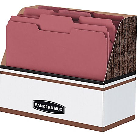 Bankers Box® 60% Recycled Folder Holder, Letter Size, White/Woodgrain