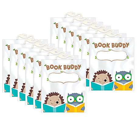 Creative Teaching Press® Book Buddy Bags, Woodland Friends, 12-1/2" x 10-1/2", 6 Bags Per Pack, Set Of 2 Packs