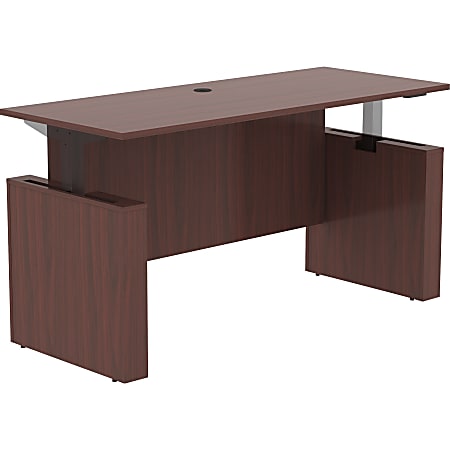 Lorell Essentials 72" Sit-to-Stand Desk Shell - 0.1" Top, 1" Edge, 72" x 29" x 49" - Material: Polyvinyl Chloride (PVC) Edge - Finish: Laminate Top, Mahogany