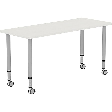 Lorell Attune Height-adjustable Multipurpose Rectangular Table - For - Table TopRectangle Top - Adjustable Height - 26.62" to 33.62" Adjustment x 60" Table Top Width x 23.62" Table Top Depth - 33.62" Height - Assembly Required - Laminated, Gray