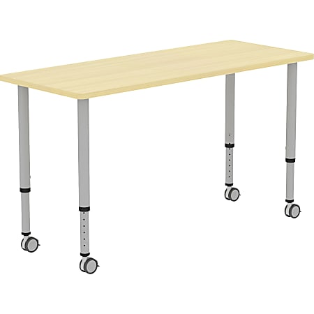 Lorell Attune Height-adjustable Multipurpose Rectangular Table - For - Table TopRectangle Top - Adjustable Height - 26.62" to 33.62" Adjustment x 60" Table Top Width x 23.62" Table Top Depth - 33.62" Height - Assembly Required - Laminated, Maple