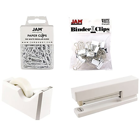JAM Paper® 5-Piece Office Starter Kit, White