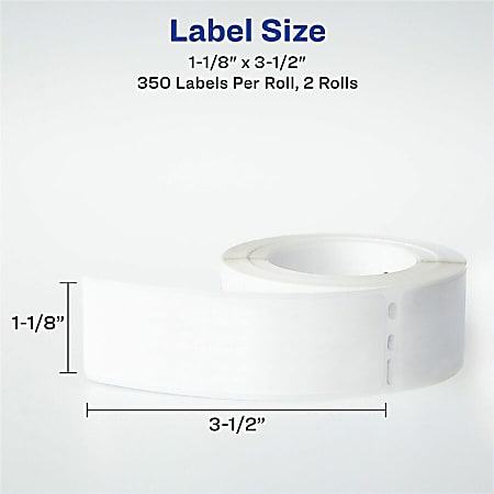 Avery Direct Thermal Roll Labels 4183 Rectangle 1 18 x 3 12 White 350 ...