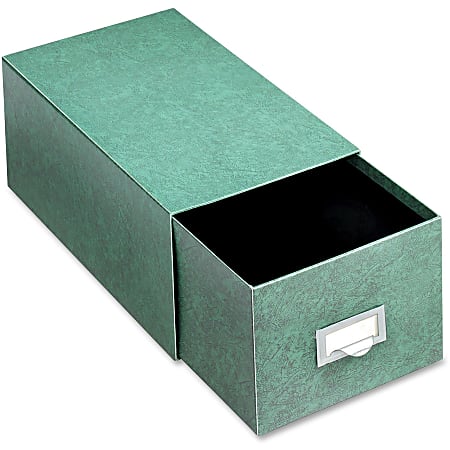 Globe-Weis® 90% Recycled Index Card Storage Case, 5" x 8", Green