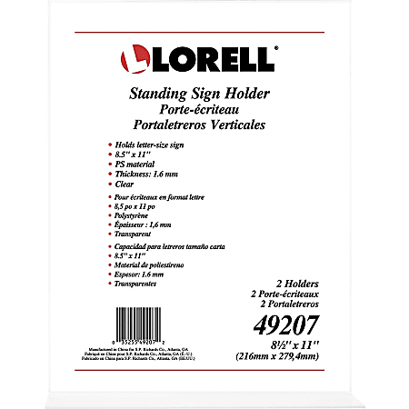 Lorell T-base Standing Sign Holders - Support 8.50