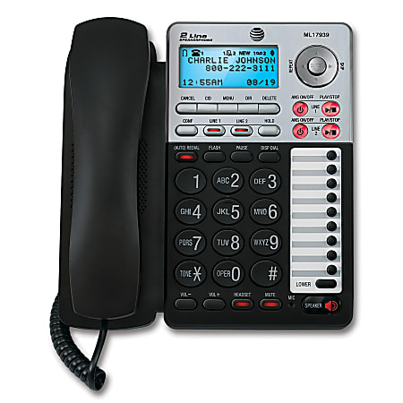 AT&T ML17939 2-Line Corded Phone with Speakerphone &
